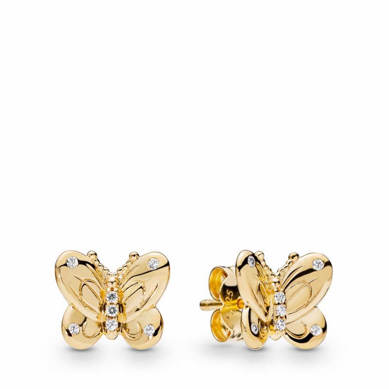 Pandora Shine™ Decorative Butterflies Stud Earrings Online NZ, 18ct Gold Plated (268139-WXB)